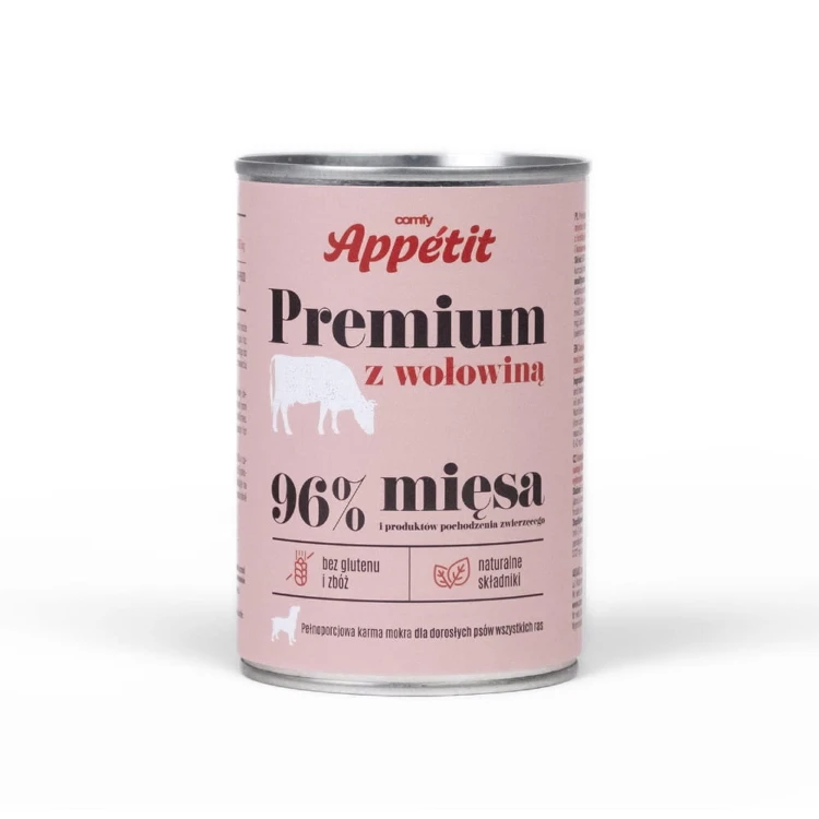 Comfy Appetit Premium Wołowina – puszka karmy mokrej dla psów dorosłych