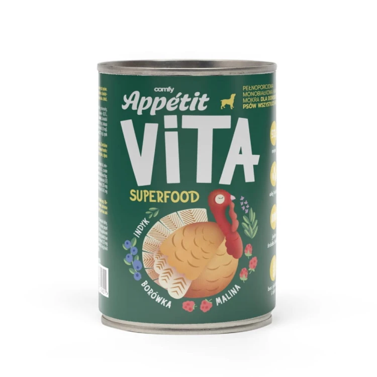 Puszka karmy Comfy Appetit Vita Superfood Indyk 400 g