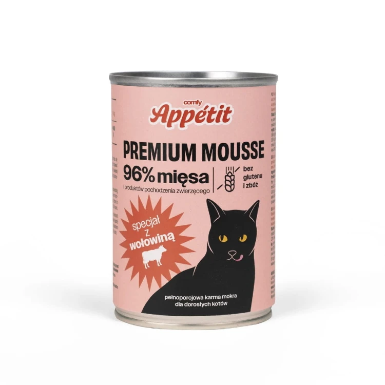 Comfy Appetit Premium Mousse Wołowina karma mokra dla kota puszka 400 g