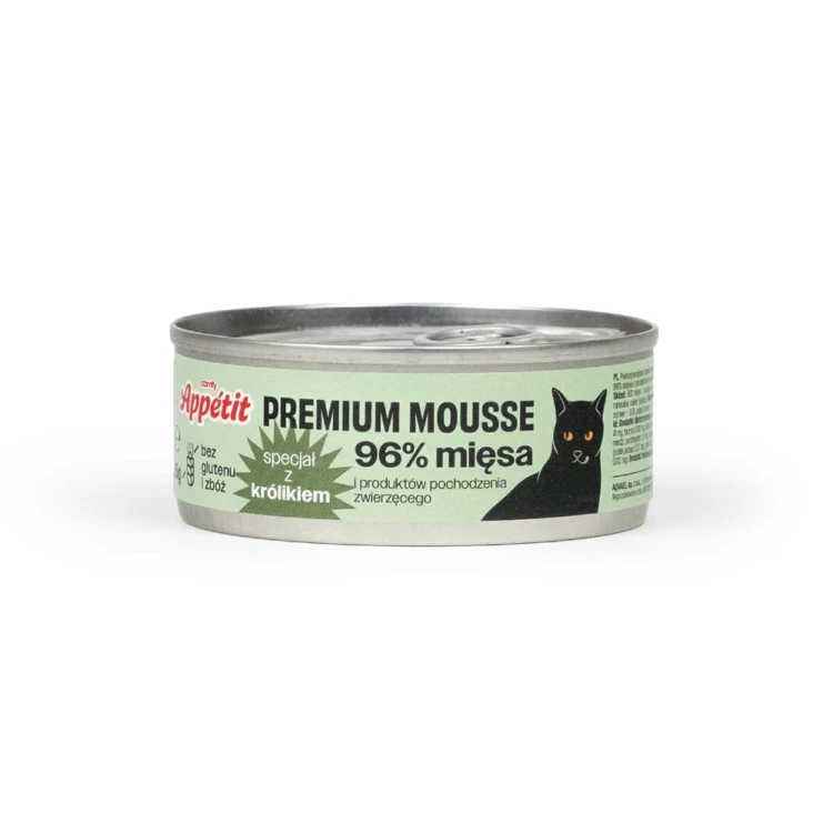 Comfy Appetit Premium Mousse Królik – opakowanie karmy mokrej dla kota 400 g