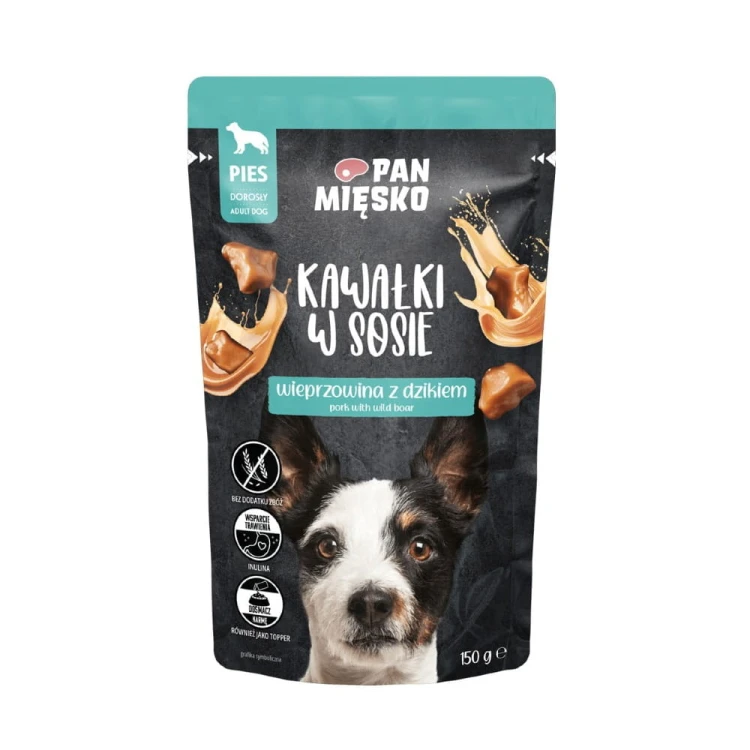 Saszetka Pan Mięsko Kawałki w Sosie wieprzowina z dzikiem 150 g