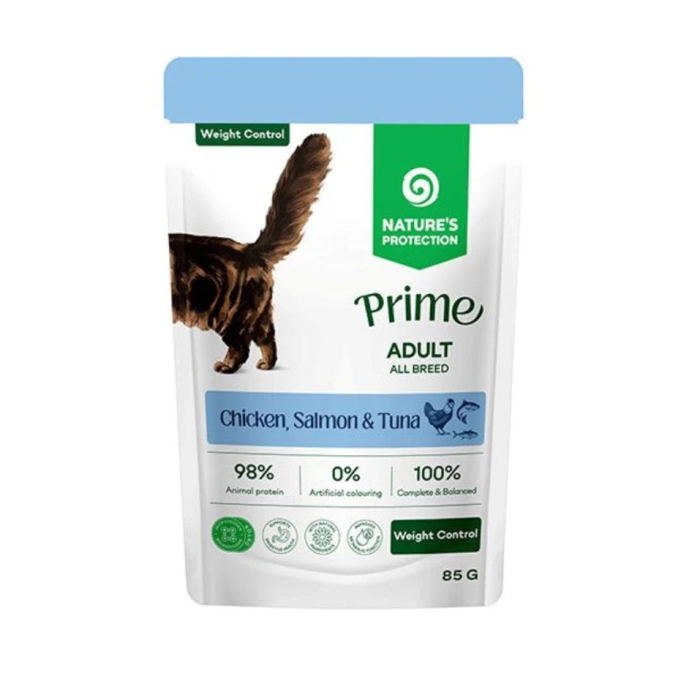 Nature’s Protection Prime Adult Weight Control 85 g – opakowanie karmy dla kota
