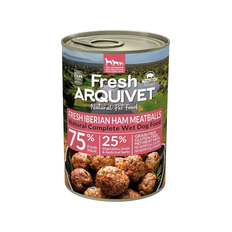 Arquivet Fresh klopsiki z szynką iberyjską – puszka mokrej karmy dla psa 400 g