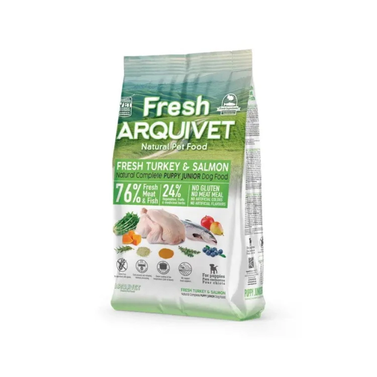 Arquivet Fresh Puppy półwilgotna karma dla szczeniąt indyk i łosoś opakowanie 2,5 kg