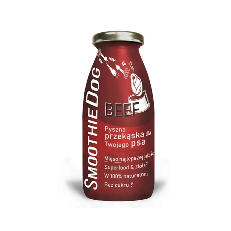 SmoothieDog Wołowina – płynny przysmak dla psa 250 ml, butelka produktu