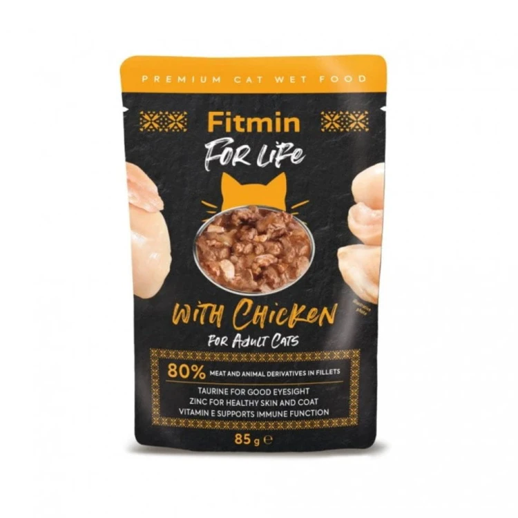 Fitmin For Life Fileciki z Kurczakiem w Sosie – opakowanie saszetki 85 g