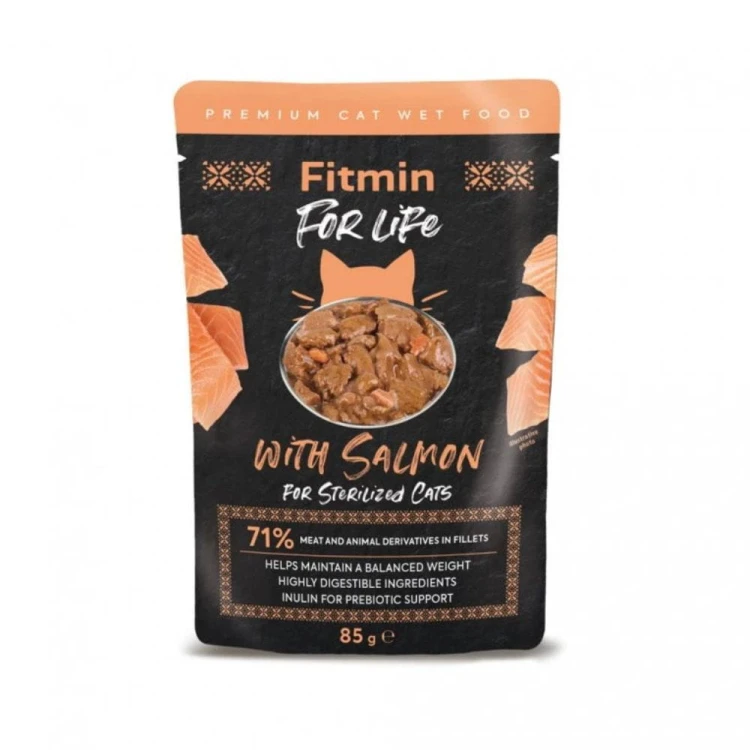 Fitmin For Life Fileciki z Łososiem w Sosie – saszetka 85 g, widok opakowania
