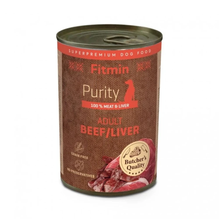 Fitmin Purity Wołowina z Wątróbką mokra karma dla psów 400 g – opakowanie