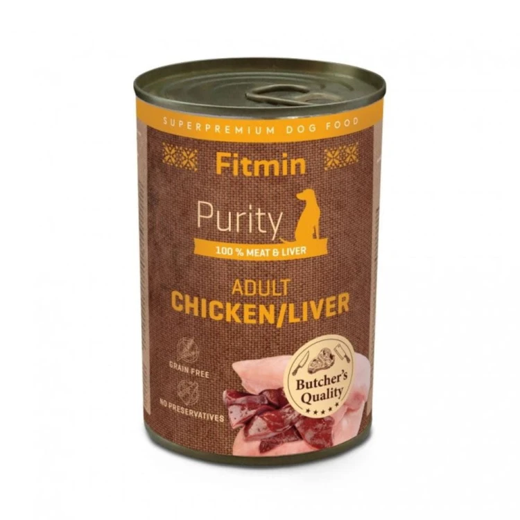 Puszka mokrej karmy Fitmin Purity Kurczak z Wątróbką 400 g