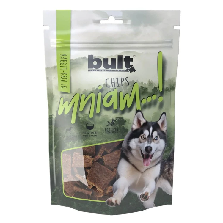BULT Chipsy z królikiem dla psa 100 g – opakowanie przysmaku (front)