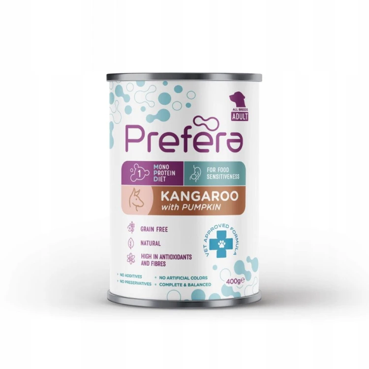 Prefera Kangaroo with Pumpkin 400 g – puszka karmy dla psa
