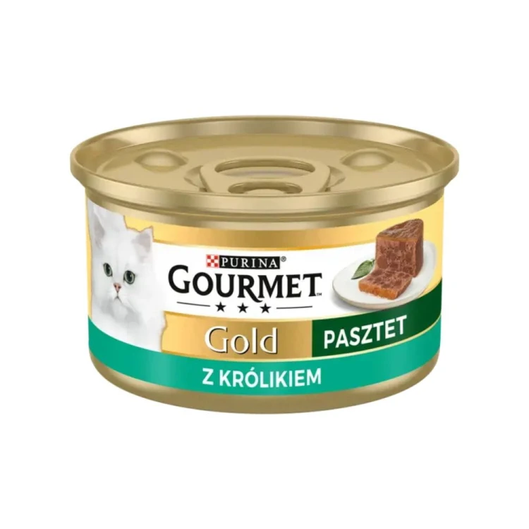 Purina Gourmet Gold Pasztet karma mokra dla kota z królikiem 85g puszka