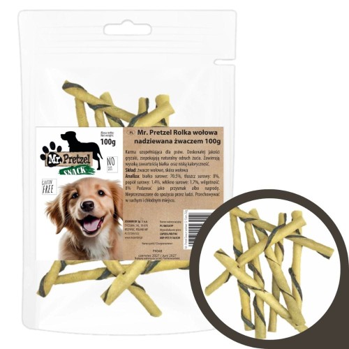 Mr. Pretzel rolka wołowa nadziewana żwaczem dla psa 100 g
