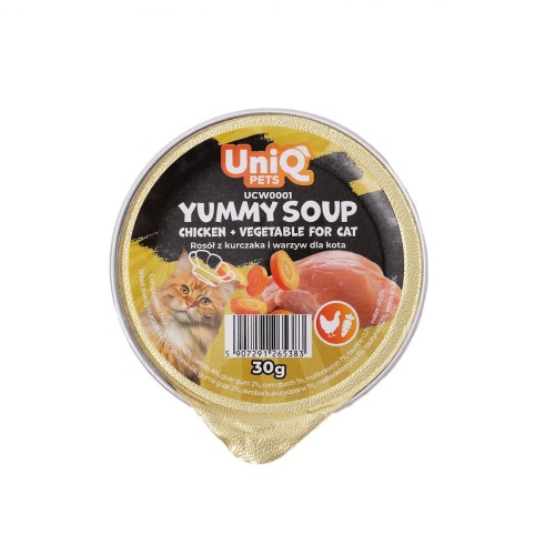 UNIQ PETS Yummy Soup dla kota bulion z kurczaka i warzyw 30 g opakowanie