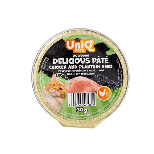 UNIQ PETS Delicious Pâté dla kota pasztet kurczak babka płesznik tacka 30 g