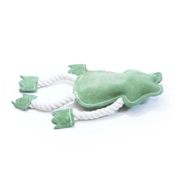 BUBA szarpak dla psa żaba Eco-line widok z boku z liną