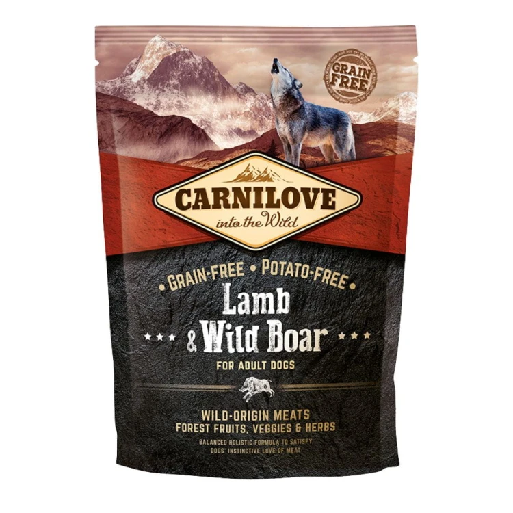 Bezzbożowa karma sucha dla dorosłych psów Carnilove jagnięcina i dzik 1,5 kg