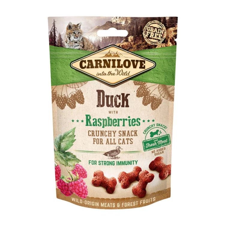 Carnilove Crunchy Snack dla kota kaczka i maliny 50g