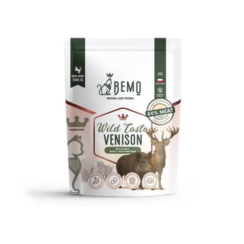 Bezzbożowa karma dla kota Bemo Wild Taste Venison 500 g