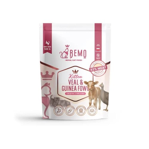 Bemo Kitten Veal &amp; Guinea Fowl 500 g – opakowanie karmy suchej dla kociąt