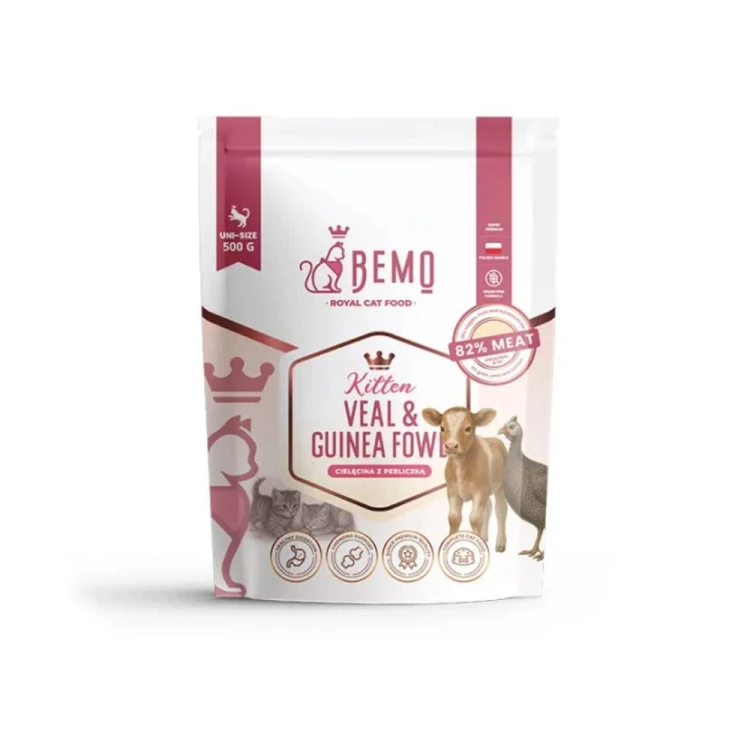 Bemo Kitten Veal &amp; Guinea Fowl 500 g – opakowanie karmy suchej dla kociąt