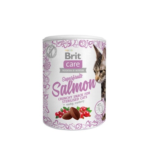 Brit Care Cat Snack Superfruits przysmak dla kota sterylizowanego łosoś 100 g