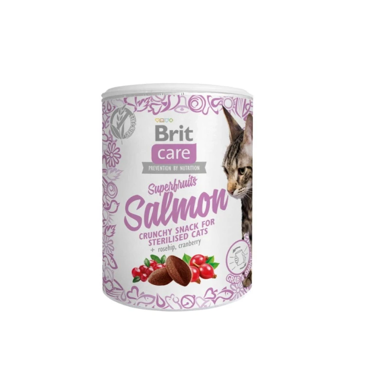 Brit Care Cat Snack Superfruits przysmak dla kota sterylizowanego łosoś 100 g