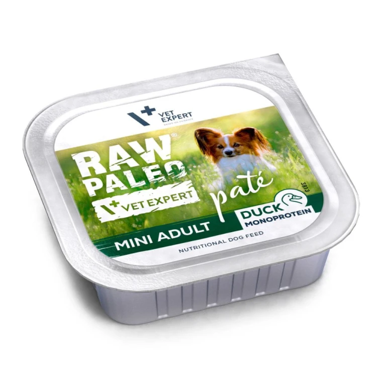 Vet Expert Raw Paleo Pate Mini Adult kaczka 150 g tacka