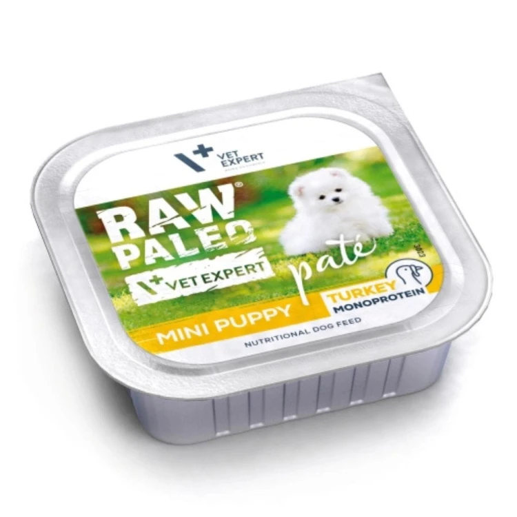 Vet Expert Raw Paleo Pate Mini Puppy indyk 150 g - opakowanie karmy dla szczeniąt małych ras