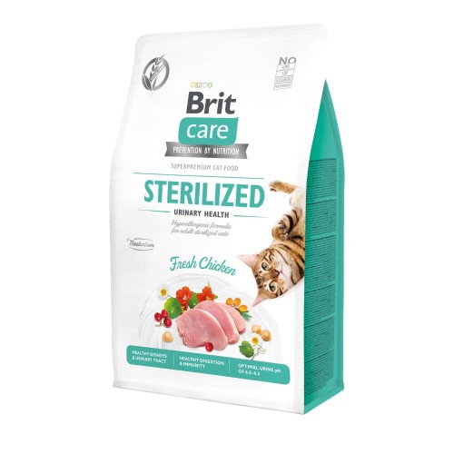Opakowanie Brit Care Cat Grain-Free Sterilized Urinary Health z kurczakiem dla kota sterylizowanego