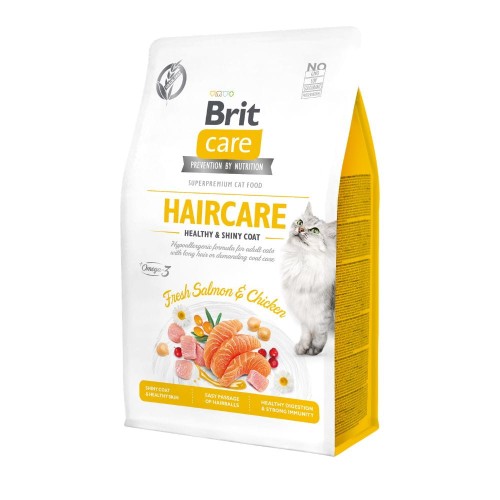 Opakowanie Brit Care Cat Grain-Free Haircare dla kotów wymagających pielęgnacji sierści