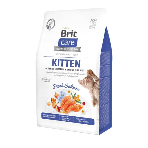 Opakowanie Brit Care Cat Grain-Free Kitten Immunity dla kociąt z łososiem 400 g