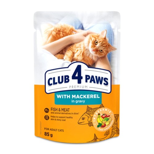 Saszetka Club 4 Paws Premium dla dorosłych kotów z makrelą w sosie 85 g