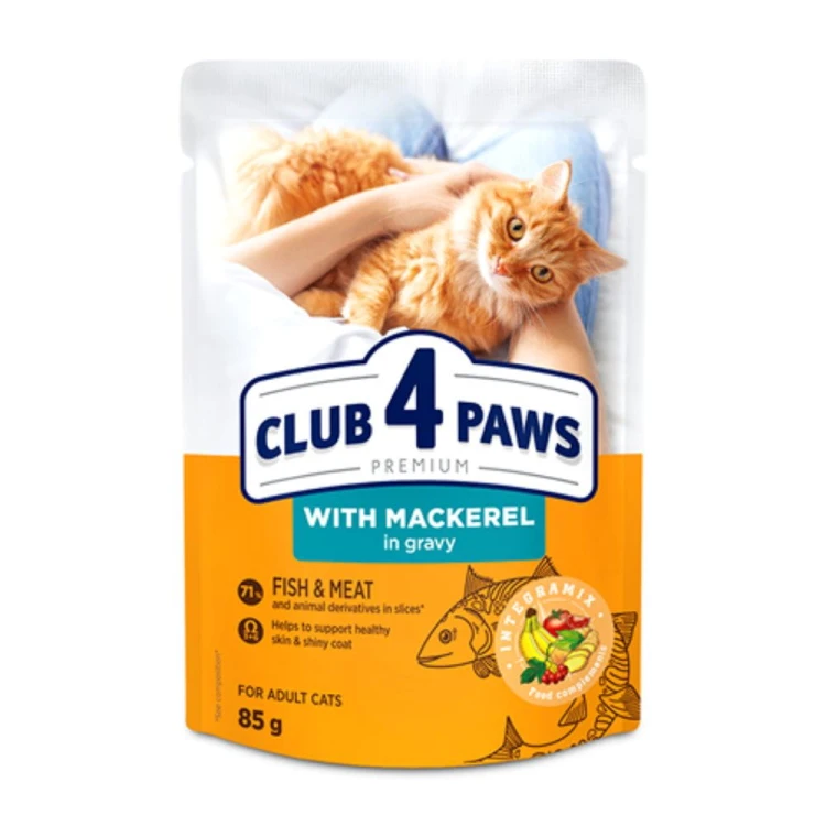 Saszetka Club 4 Paws Premium dla dorosłych kotów z makrelą w sosie 85 g