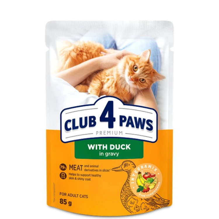 Saszetka Club 4 Paws Premium z kaczką w sosie dla dorosłych kotów 85 g