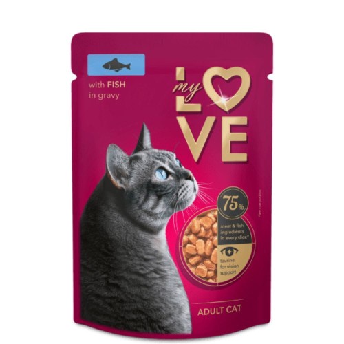 Saszetka My Love dla dorosłego kota z rybą w sosie 85 g