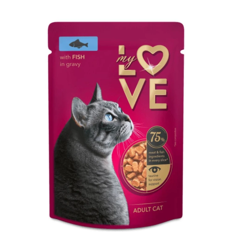 Saszetka My Love dla dorosłego kota z rybą w sosie 85 g