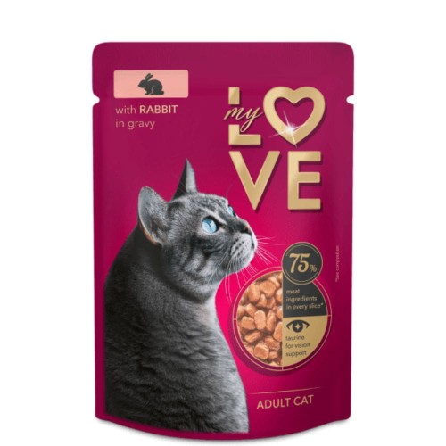 Saszetka My Love dla dorosłych kotów z królikiem w sosie 85 g
