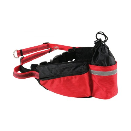 ZOLUX pas do biegania z psem MOOV czerwony z kieszenią i miejscem na bidon