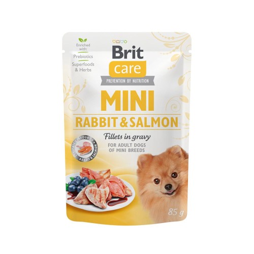 Opakowanie Brit Care Mini Rabbit &amp; Salmon 85 g dla dorosłych psów ras mini