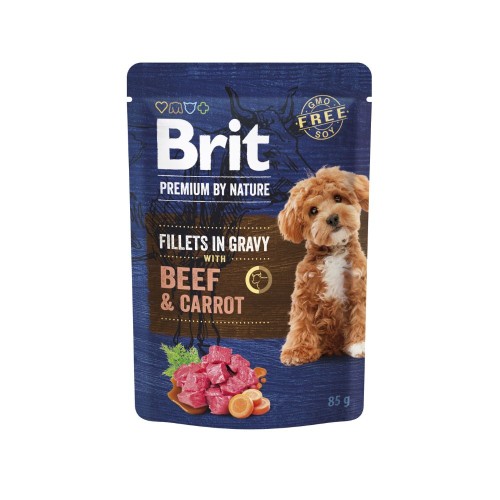 Karma mokra dla psa Brit Premium by Nature wołowina z marchewką saszetka 85 g