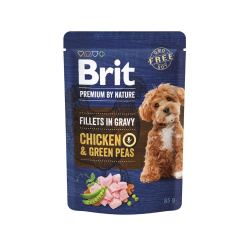 Saszetka Brit Premium by Nature dla psa z kurczakiem i zielonym groszkiem 85 g