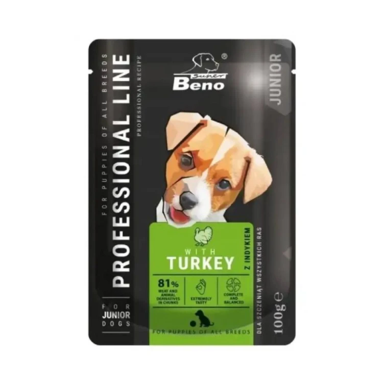 Saszetka Super Beno mokra karma dla psa indyk 100 g