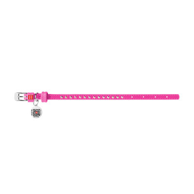 WAUDOG Glamour różowa obroża dla psa 19–25 cm widok z boku