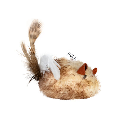 WAUCAT Fun pluszowa mysz z dźwiękiem dla kota 13 cm widok z boku