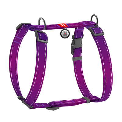Fioletowe szelki anatomiczne dla psa WAUDOG Nylon Mono widok z boku