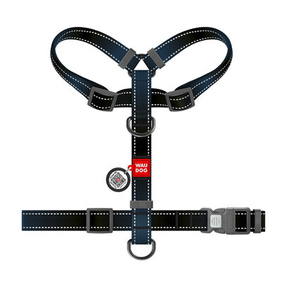 WAUDOG Nylon Mono szelki dla psa anatomiczne czarne M widok z góry
