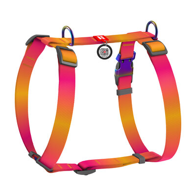 WAUDOG Nylon Recycled szelki dla psa anatomiczne pomarańczowe gradient rozmiar L – widok z boku