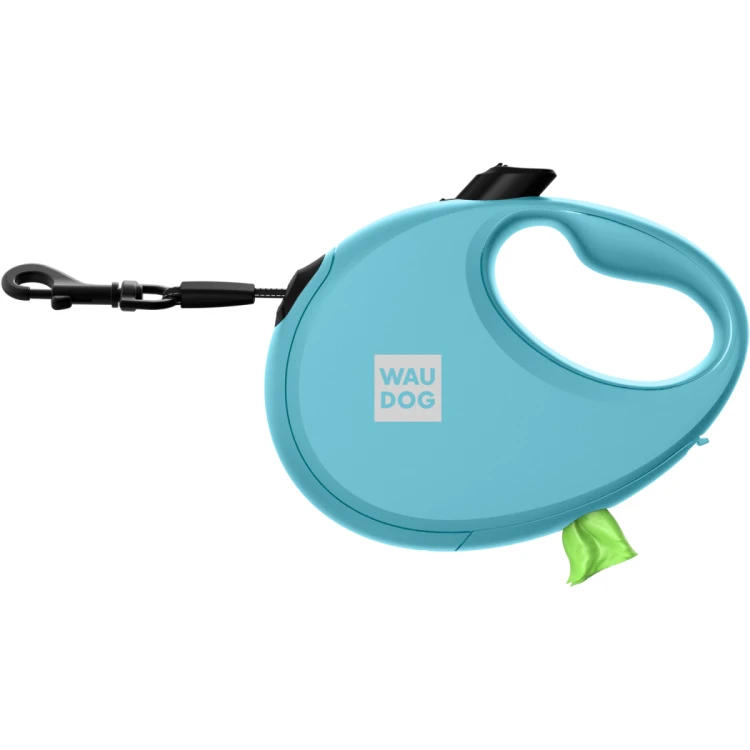 WAUDOG R-leash smycz automatyczna dla psa niebieska z wysuniętą taśmą