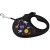 WAUDOG R-leash smycz automatyczna dla psa 5 m czarna wzór NASA widok z boku